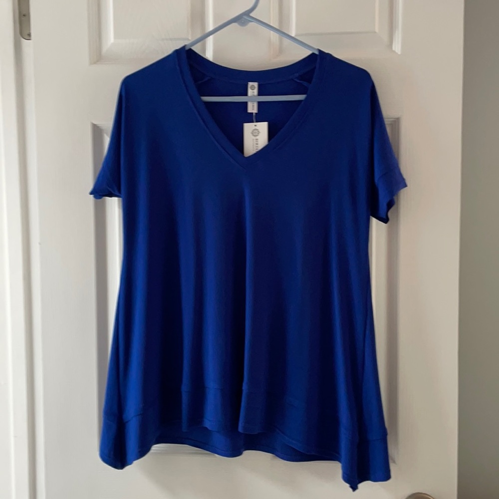 NWT Birdie James xs blue flare shirt